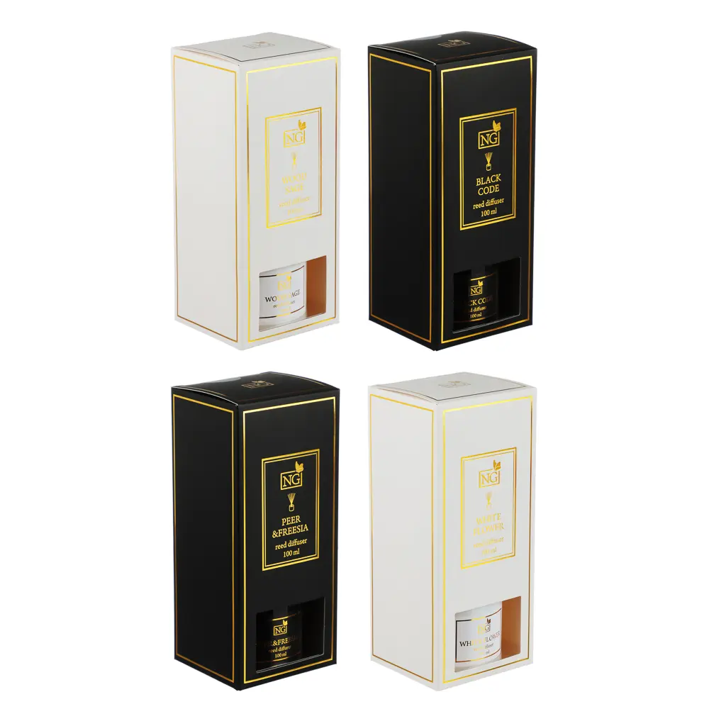 NEW GALAXY Ароматизатор диффузор "LUX",100 мл.4 шт.(wood sage,white flower, black code, pear&freesia - #1