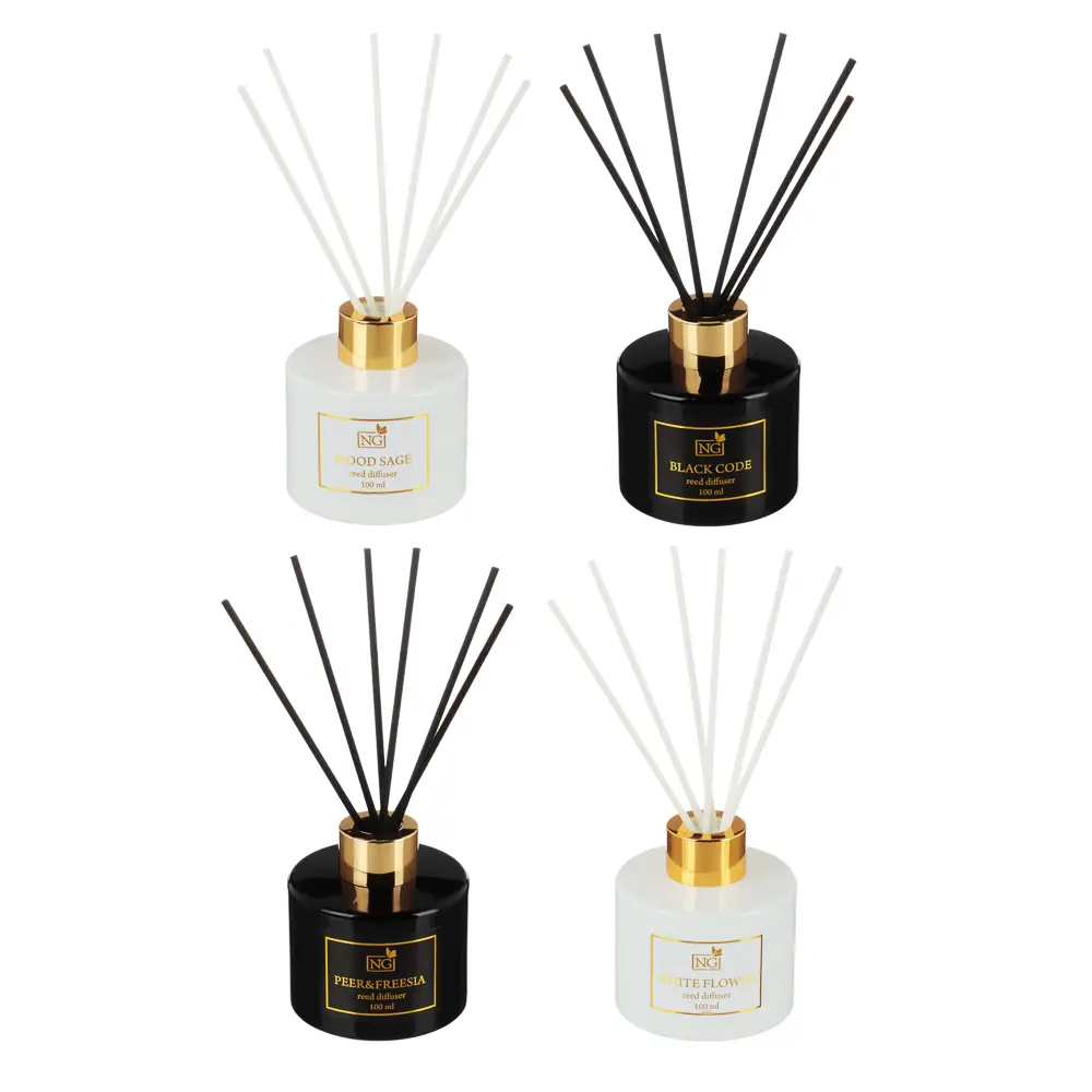 NEW GALAXY Ароматизатор диффузор "LUX",100 мл.4 шт.(wood sage,white flower, black code, pear&freesia - #2