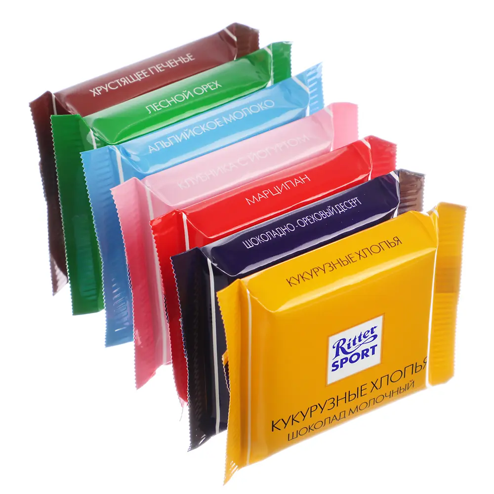 Шоколад Ritter Sport mini Яркая коллекция, 15г, 7 вкусов - #4