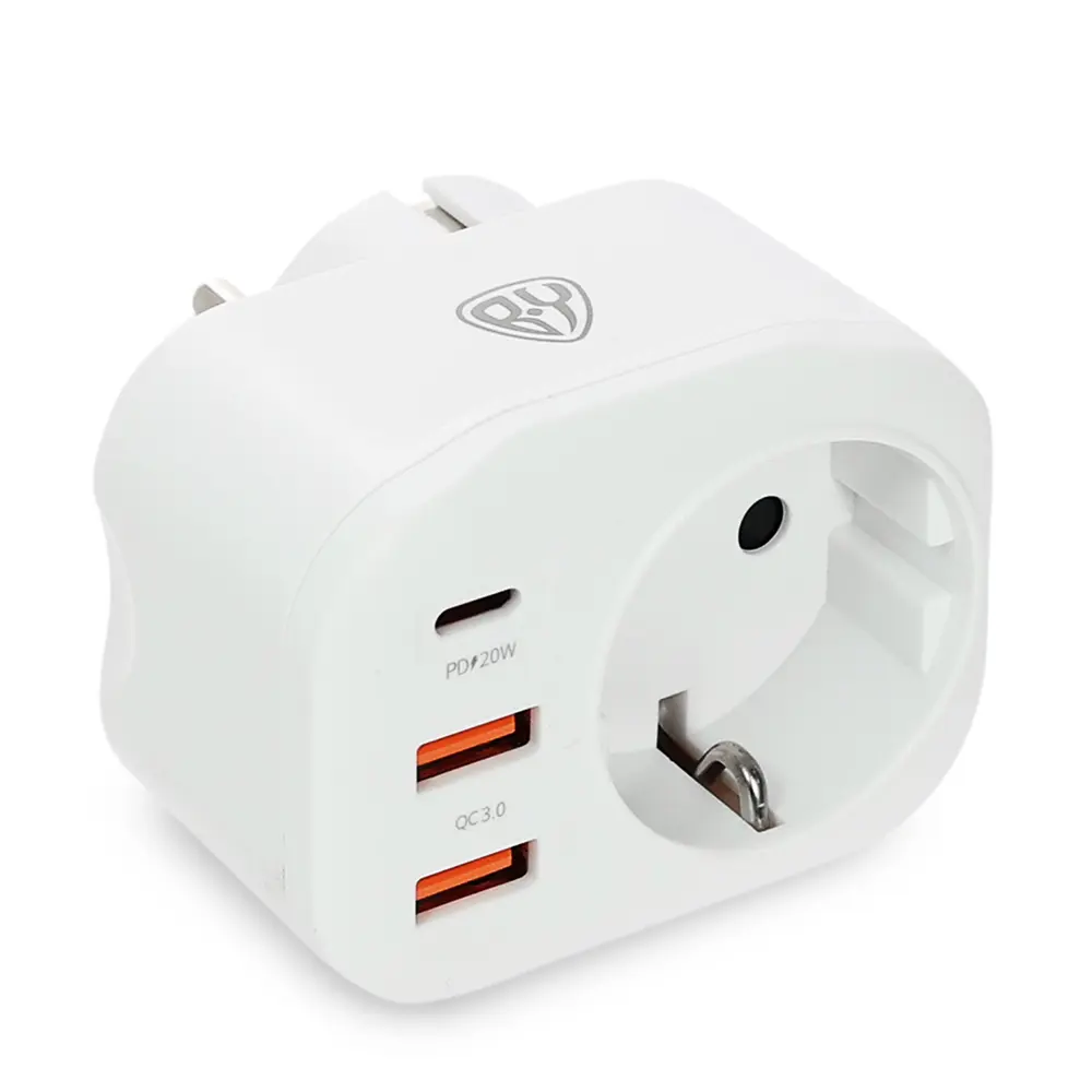 Разветвитель 1 гнездо BY, 2xUSB-A QC3.0, USB-C PD, 3.4А, 16А, 4000Вт - #3
