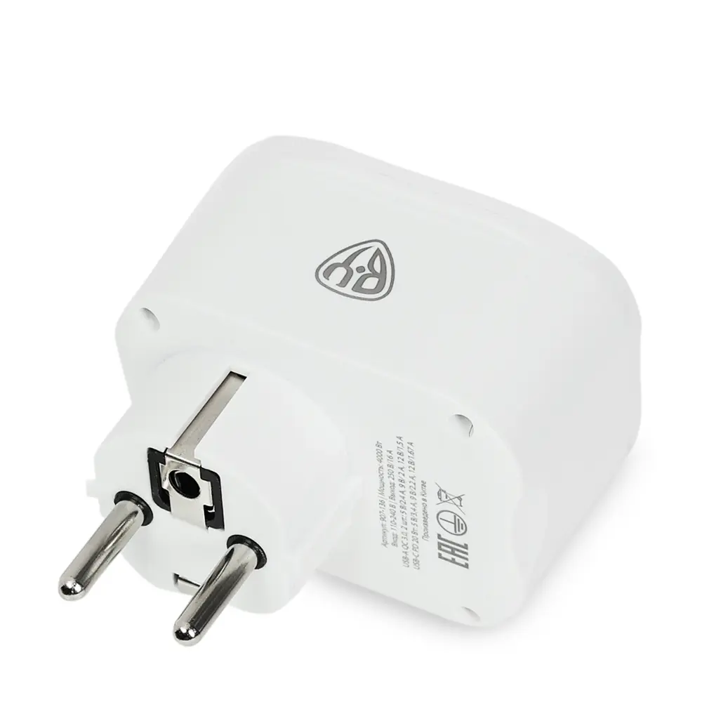 Разветвитель 1 гнездо BY, 2xUSB-A QC3.0, USB-C PD, 3.4А, 16А, 4000Вт - #4