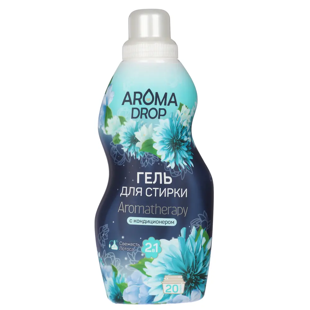 Гель для стирки AROMA DROP 2в1 Aromatherapy Свежесть лотоса, п/б, 1000г - #1
