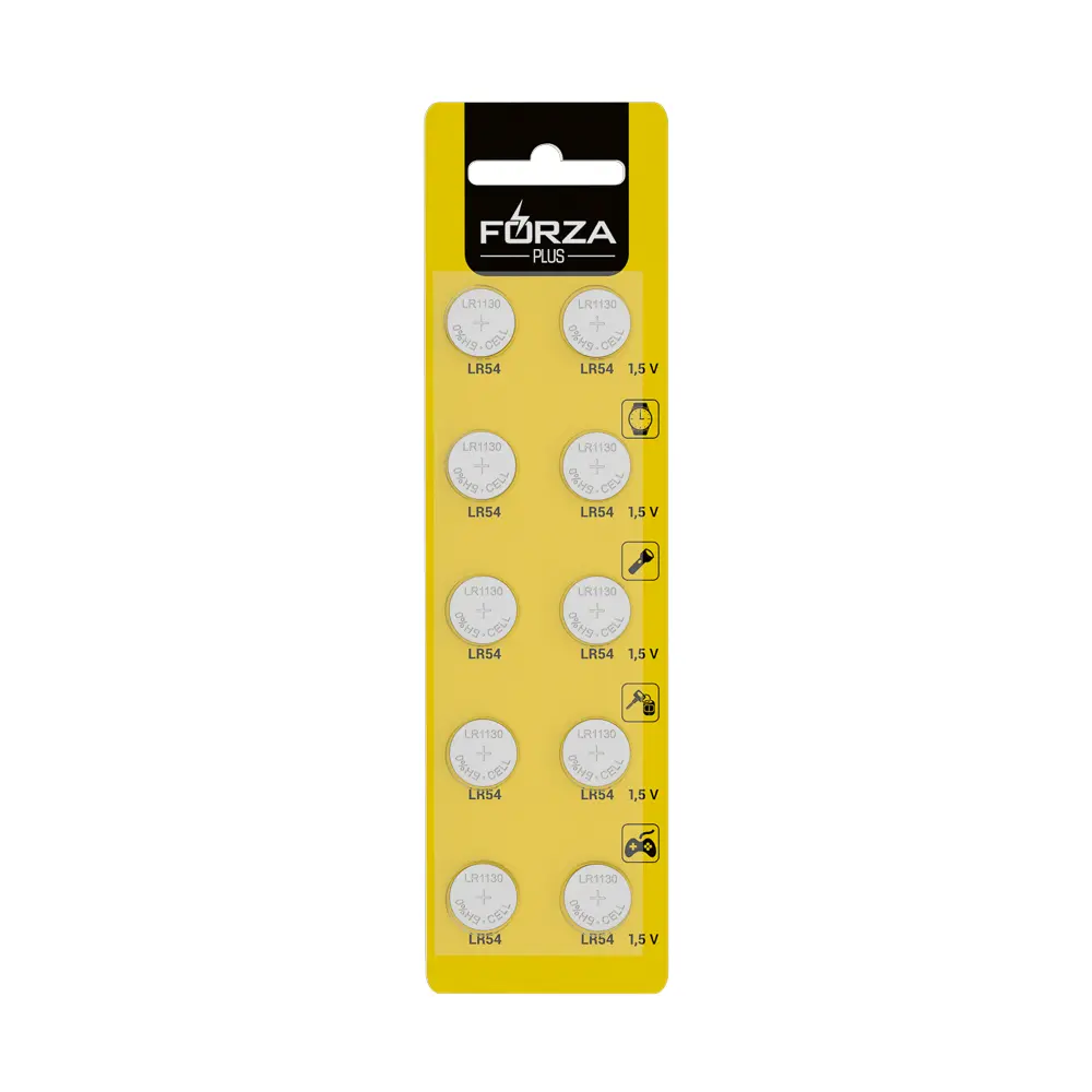 Батарейки LR54 (LR1130) FORZA 10шт, щелочная в блистере - #1