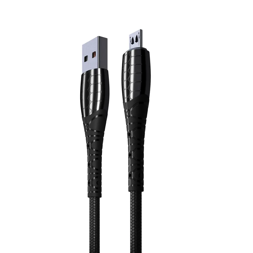 Кабель для зарядки USB(A)-microUSB BY Богатырь, 1м, Быстрая зарядка QC3.0, штекер металл, черный - #3