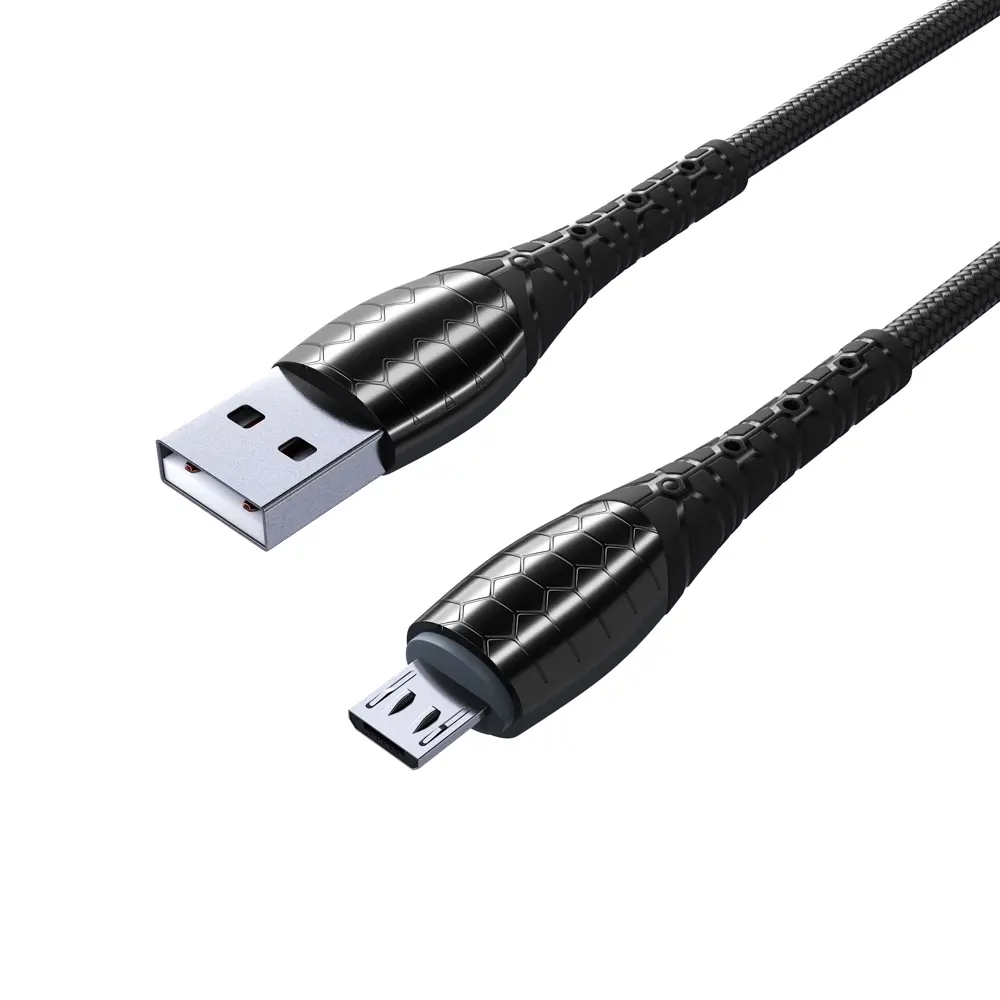 Кабель для зарядки USB(A)-microUSB BY Богатырь, 1м, Быстрая зарядка QC3.0, штекер металл, черный - #4