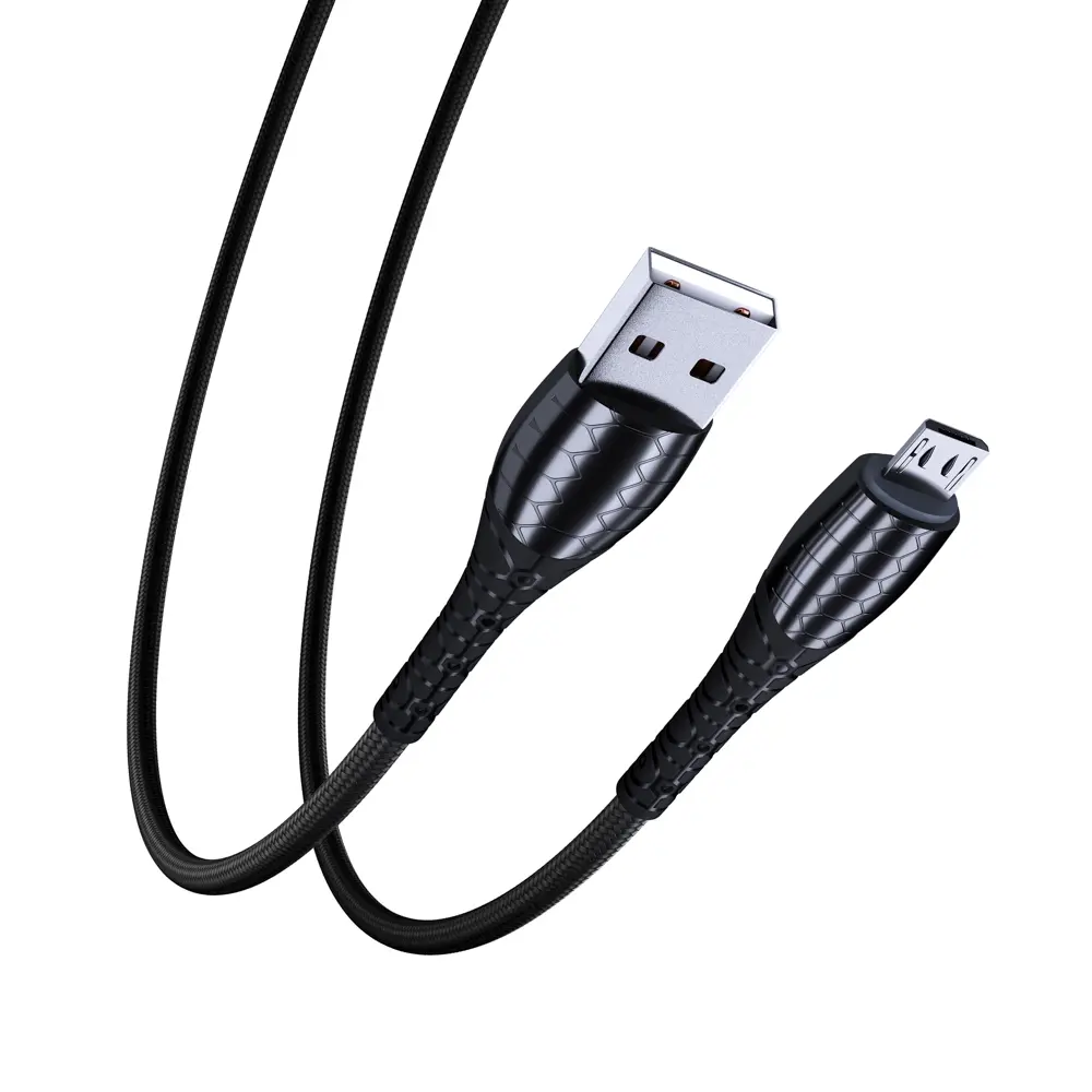 Кабель для зарядки USB(A)-microUSB BY Богатырь, 1м, Быстрая зарядка QC3.0, штекер металл, черный - #5