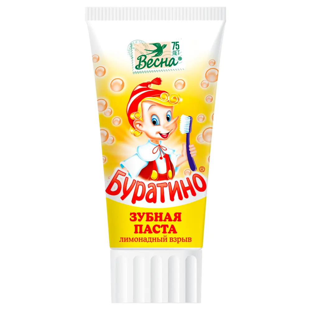 Зубная паста детская БУРАТИНО лимонадный взрыв, п/туба, 75г - #1