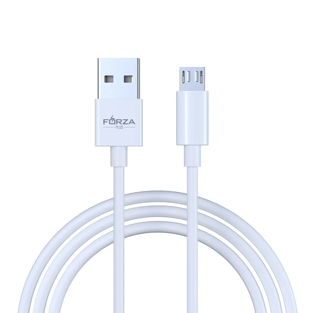 Кабель для зарядки USB(A)-microUSB FORZA Эталон, 1м, быстр зар 3А, QC, PD 20Вт, TPE, белый, кейс - #1