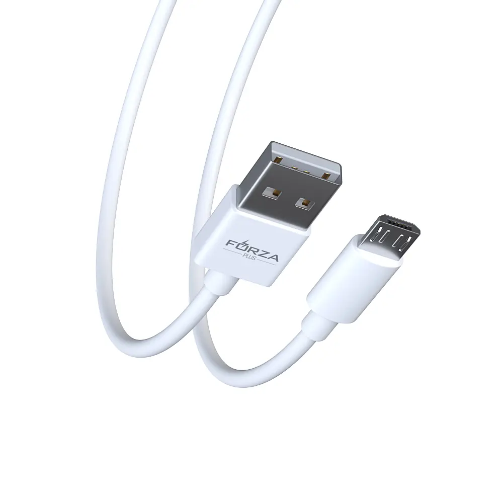 Кабель для зарядки USB(A)-microUSB FORZA Эталон, 1м, быстр зар 3А, QC, PD 20Вт, TPE, белый, кейс - #2