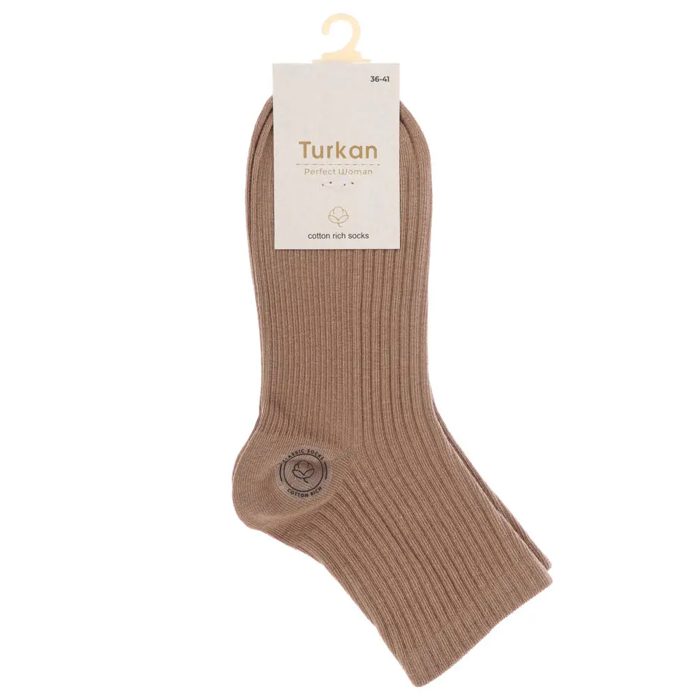Носки женские в рубчик, тм TURKAN, размер 36-41, 90% хлопок, 8% п/а,2% лайкра,цвета в асс-те, WJ6880 - #5
