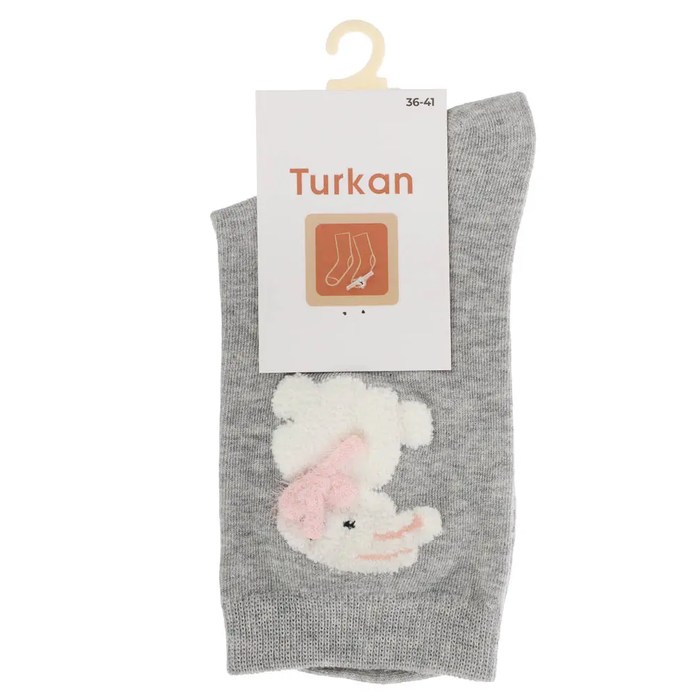 Носки женские с декором, тм TURKAN, размер 36-41, 90% хлопок, 8% п/а, 2%лайкра, разноцветные - #5