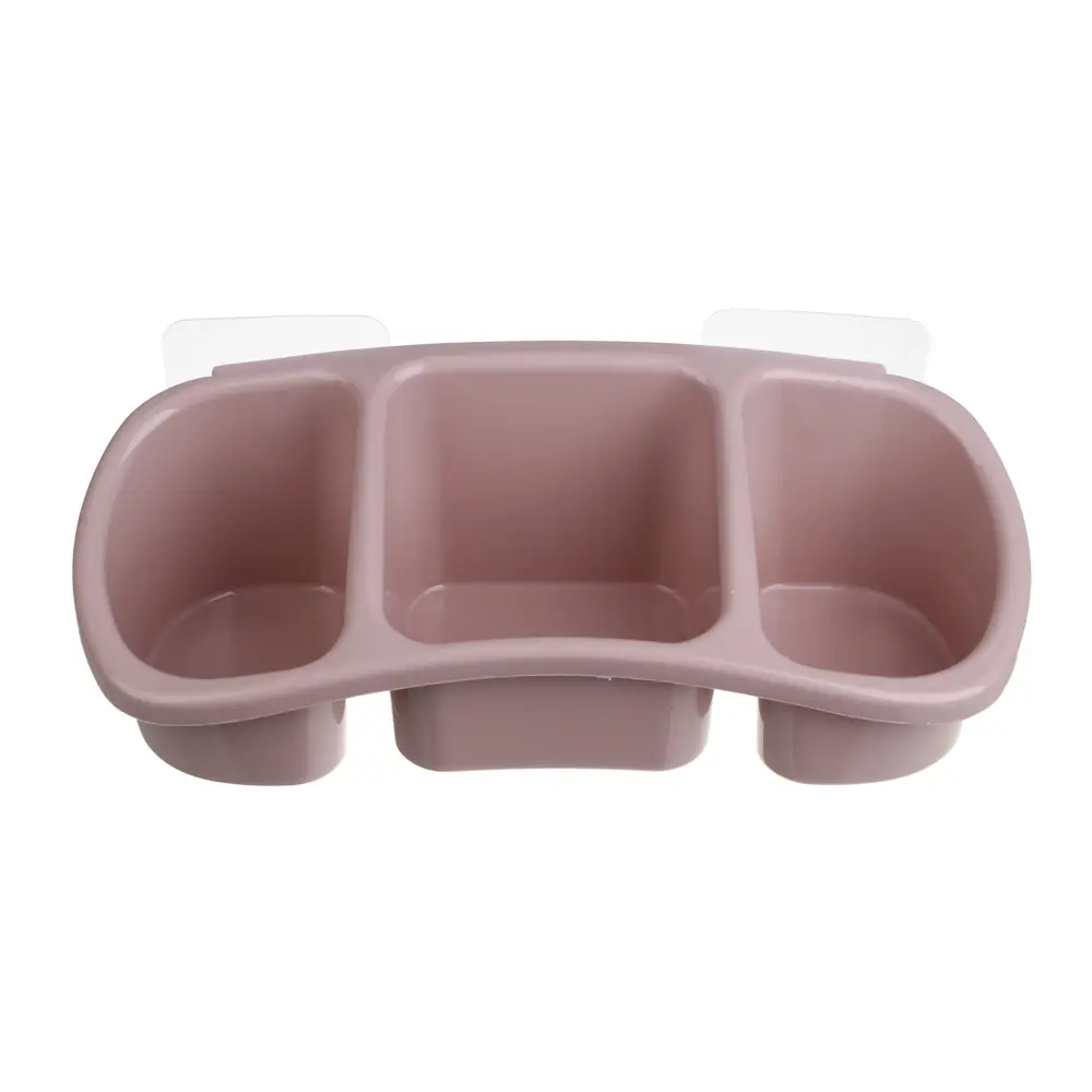 VETTA Classic Полка настенная, три отделения, пластик, 28x12,5x8,5 см, пудровый - #3