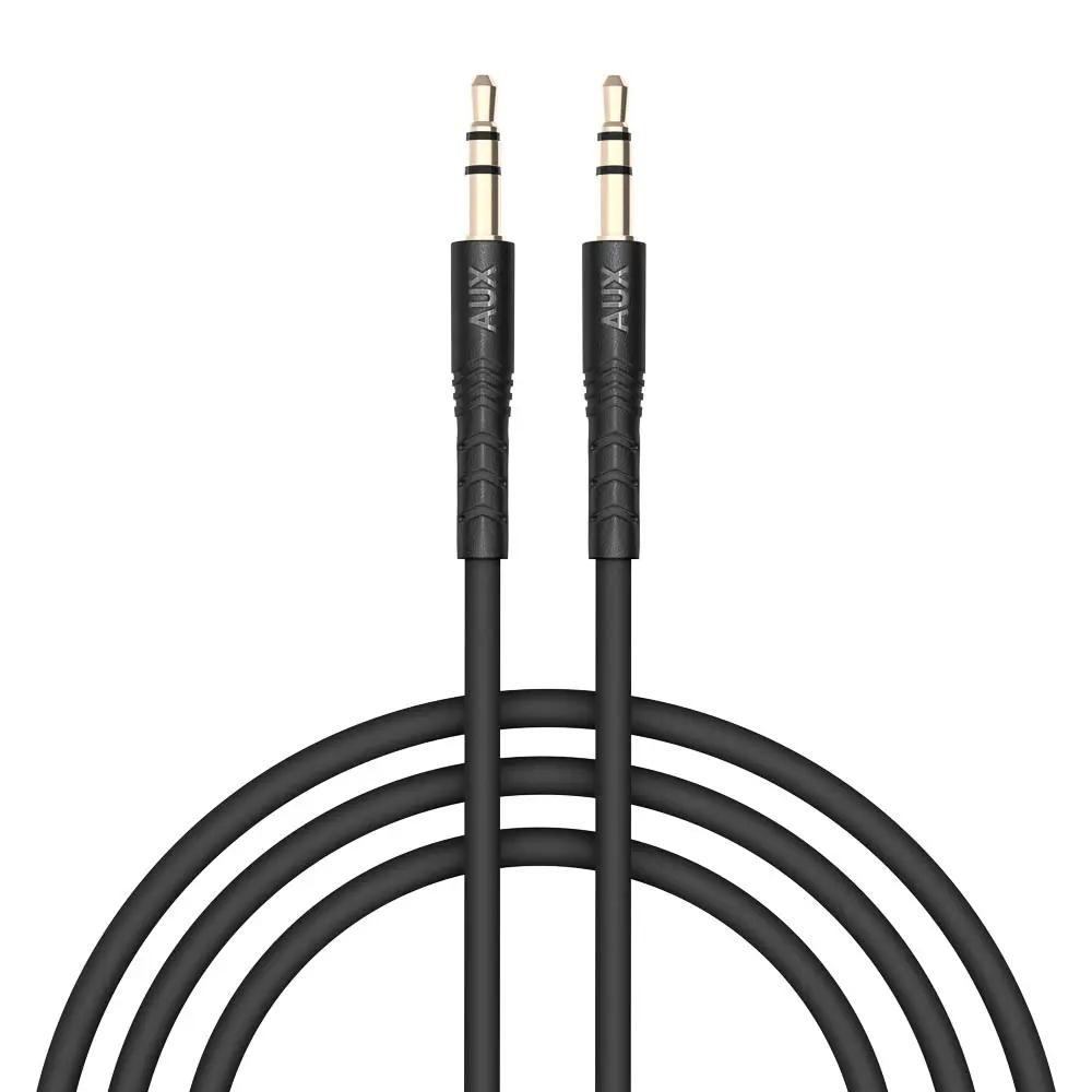 Аудиокабель AUX-AUX 3.5мм mini jack BY Base, 1.2м, позолоченный, PVC, черный - #1