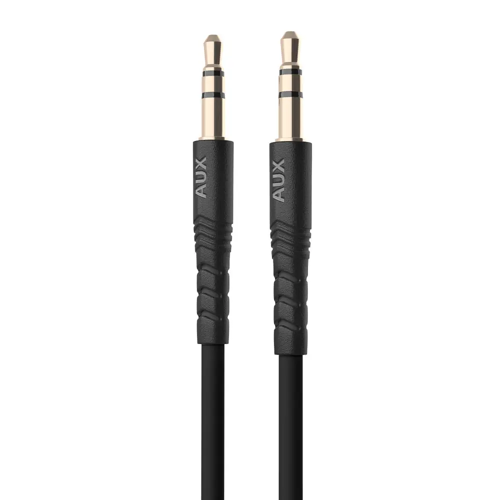 Аудиокабель AUX-AUX 3.5мм mini jack BY Base, 1.2м, позолоченный, PVC, черный - #3