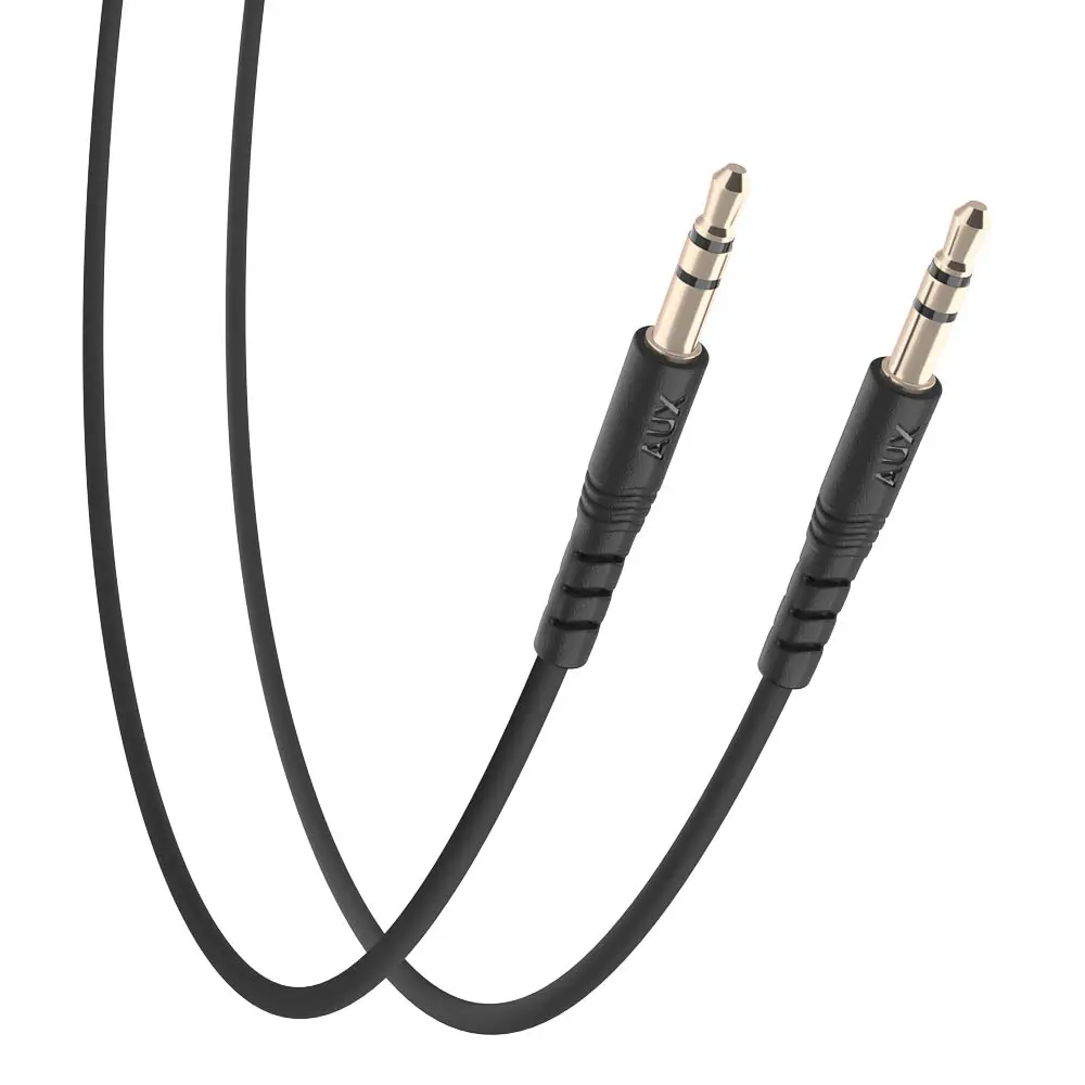 Аудиокабель AUX-AUX 3.5мм mini jack BY Base, 1.2м, позолоченный, PVC, черный - #5