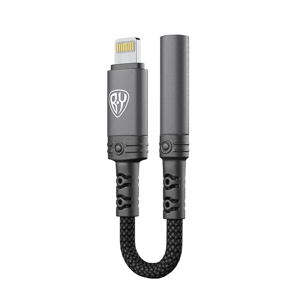 Переходник SoundCore iP-AUX (F) 3.5мм mini jack 4pin BY, 0,12 м, позолоченный, нейлон, черный - #3