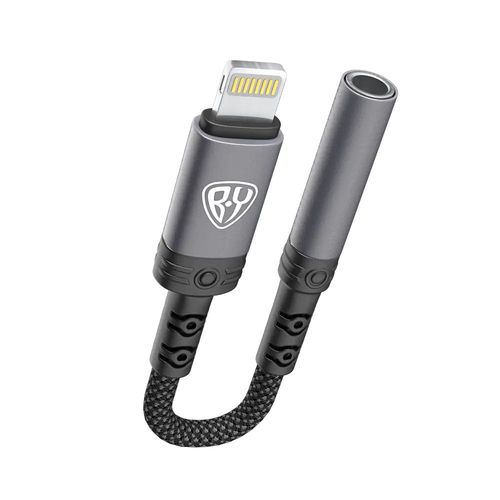 Переходник SoundCore iP-AUX (F) 3.5мм mini jack 4pin BY, 0,12 м, позолоченный, нейлон, черный - #5