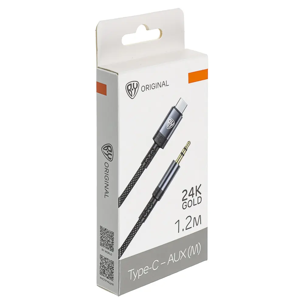 Аудиокабель Type С-AUX (M) 3.5мм mini jack 4pin BY SoundCore, 1.2 м, позолоченный, нейлон, черный - #2