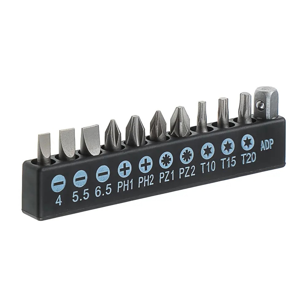 ЕРМАК Отвертка реверсив.,адаптер 1/4,биты:SL4,SL5.5,SL6.5,PH1,PH2,PZ1,PZ2,TORX10,TORX15,TORX20,сталь - #4