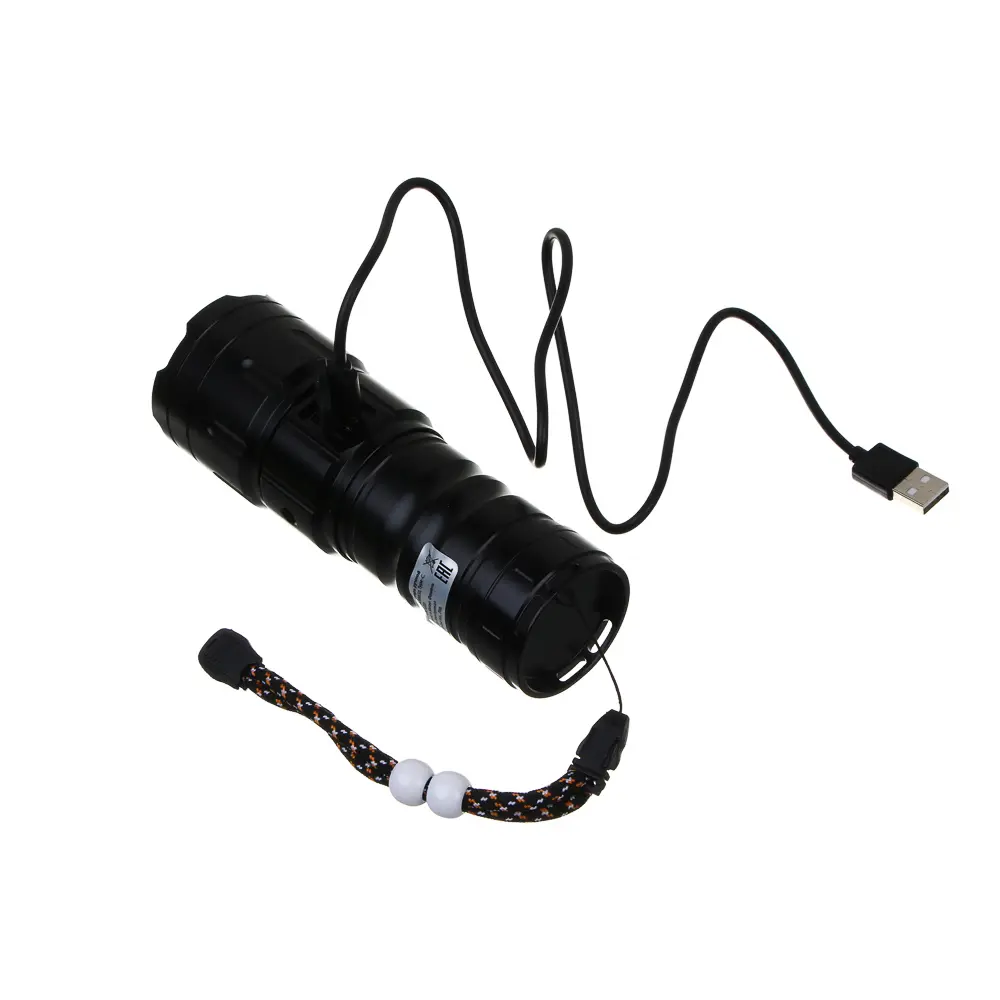 Фонарь ручной, LED, 5 реж, 55х157мм, алюм, съем аккум. 1х38650, фокус, 5 линз, дальн 800 м, 1380 лм - #7