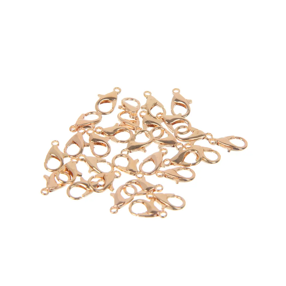 Замок карабин, тм Хоббихит 30 шт. 12x7 мм, металл, серебро, золото - #2