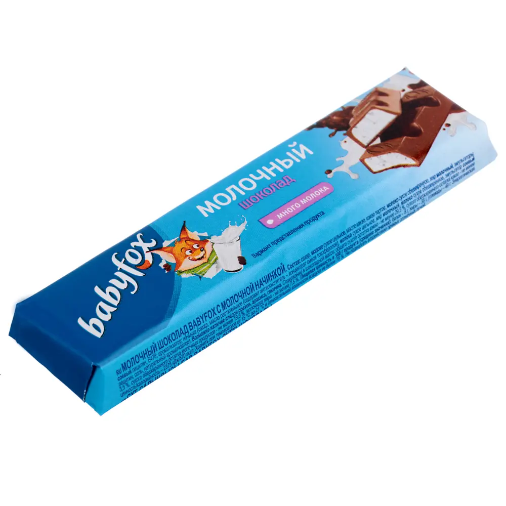 Шоколадный батончик с молочной начинкой Babyfox, 45 г - #2