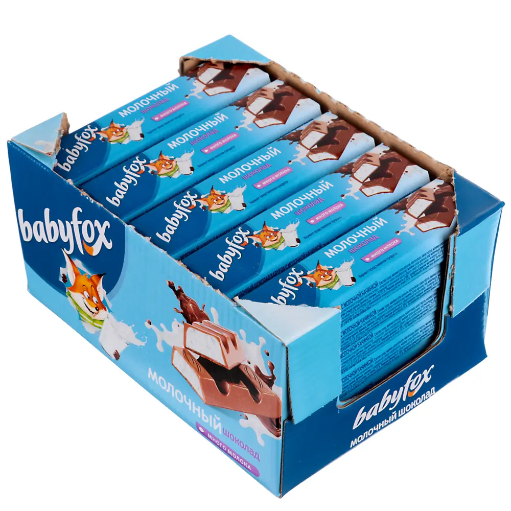 Шоколадный батончик с молочной начинкой Babyfox, 45 г - #3