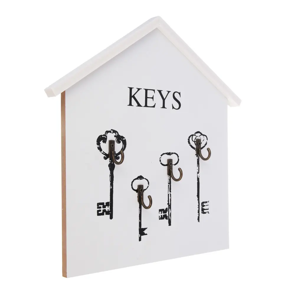 Ключница открытого типа KEYS на 4 крючка, 27х27х3 см, МДФ, металл - #2