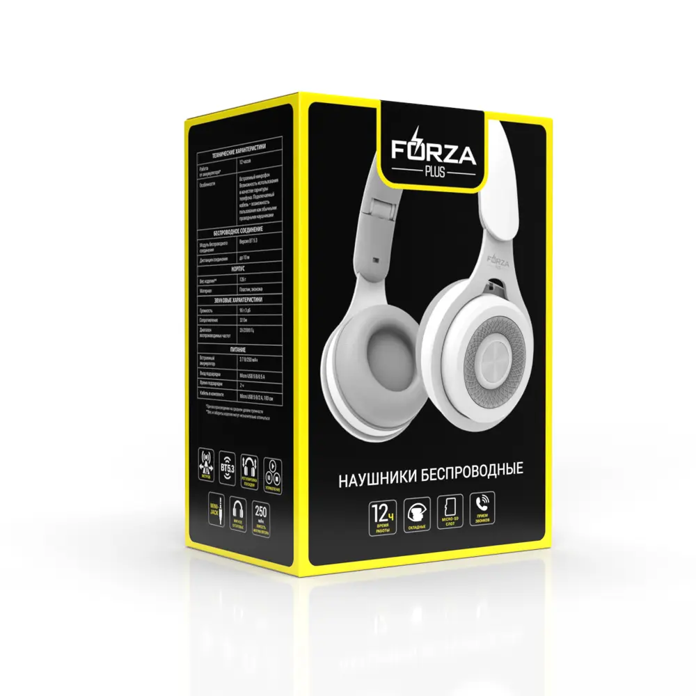 Наушники беспроводные полноразмерные FORZA SoundMate, 250мАч, BT5.3, складные, белые - #2