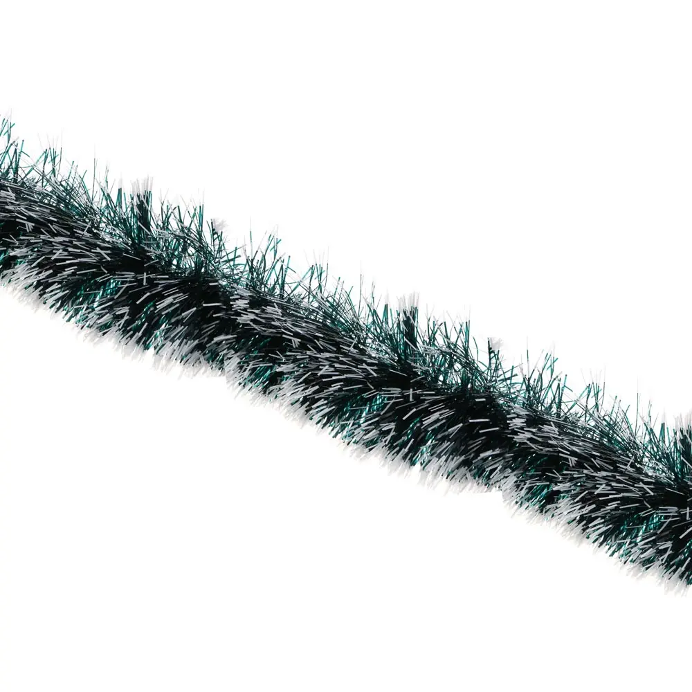 СНОУ БУМ Мишура 11x200см, ПЭТ, зеленая с белыми кончиками, 26-325 - #1