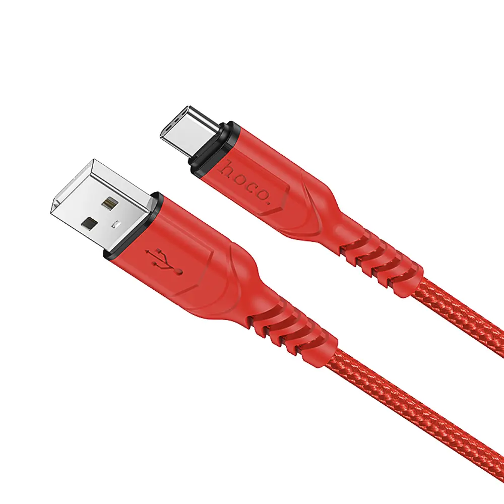 Кабель для зарядки USB(A)-Type C hoco. модель X59 Victory, 1 м, красный - #1