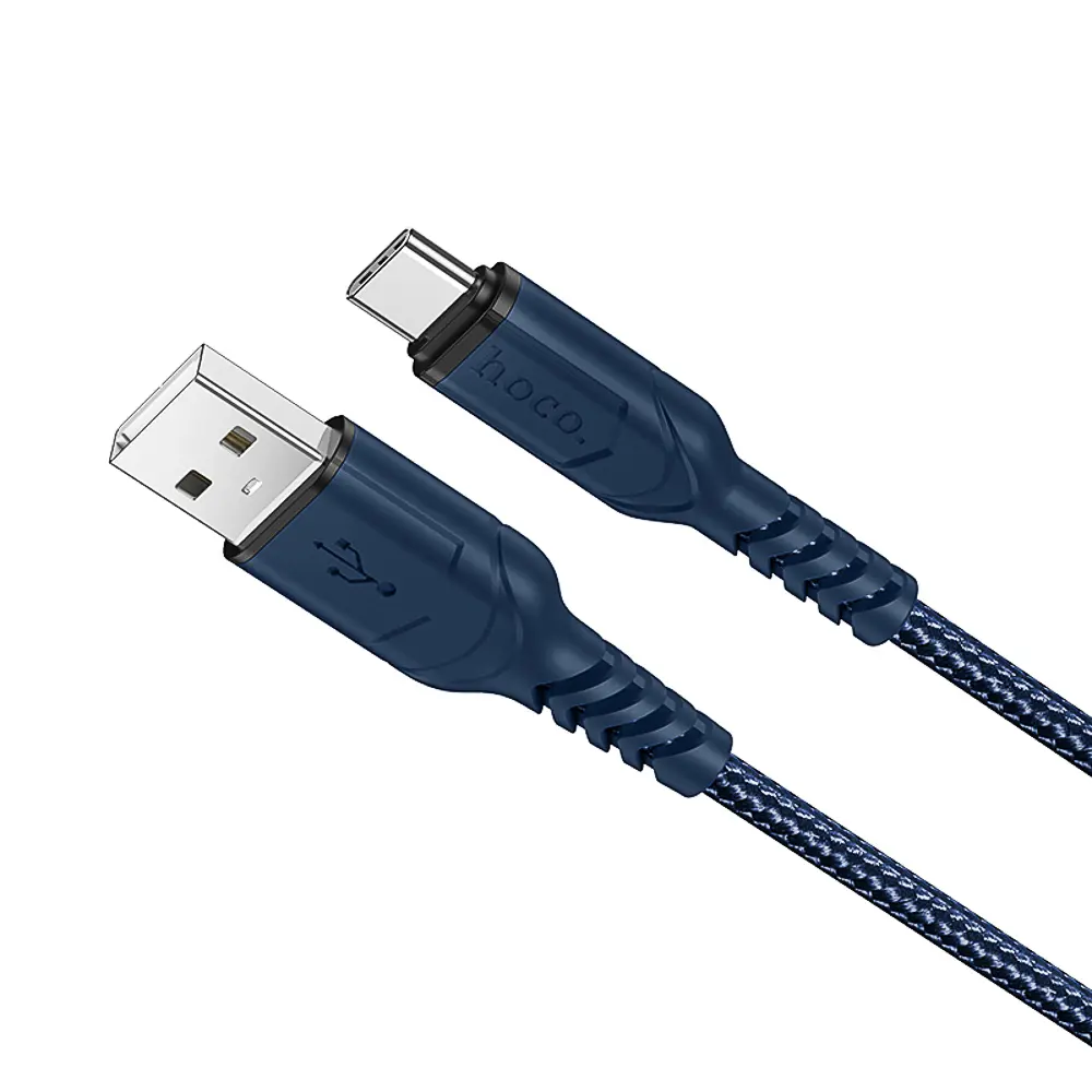 Кабель для зарядки USB(A)-Type C hoco. модель X59 Victory, 1 м, синий - #1