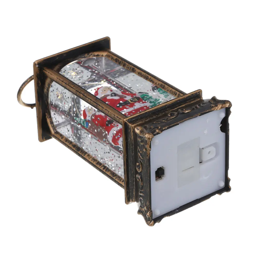 Светильник декор.LED тм СНОУ БУМ в виде фонаря со снегом, 5x5x13см, PC, ABS, вода, 3хLR44, 2 диз. - #6