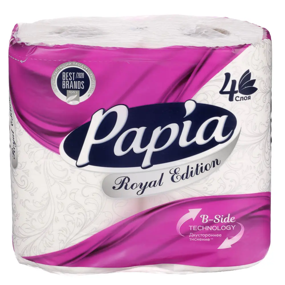 Туалетная бумага PAPIA ROYAL EDITION 4 слоя, 4шт - #1