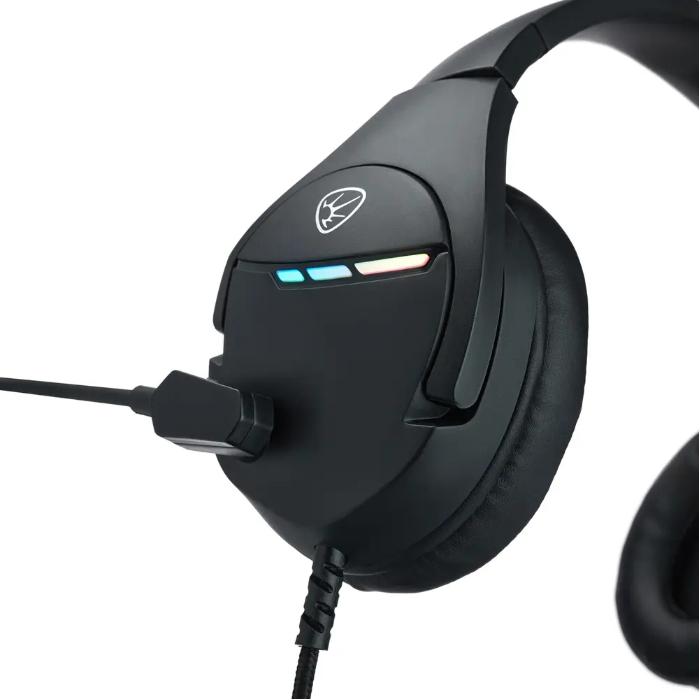 Наушники проводные с микрофоном игровые BY Dzingasa USB 3,2 м, VS7.1, настраиваемая RGB подсветка - #4