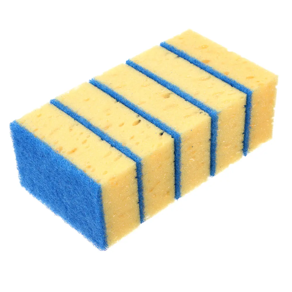 Губки для мытья посуды тм VETTA, 5 шт, 10,7x6,5x3,5 см, коралл, цвет желтый - #1