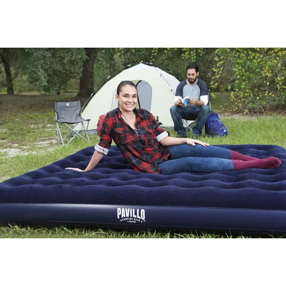 BESTWAY Матрас надувной FLOCKED AIR, 203x183x22см, до 300кг, 67004 - #1