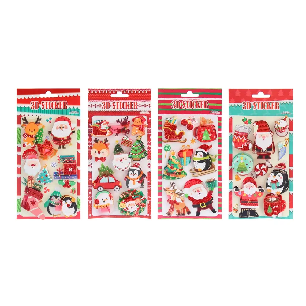 Наклейки объемные тм СНОУ БУМ Новый год, 23х11см 4диз, пластик - #1