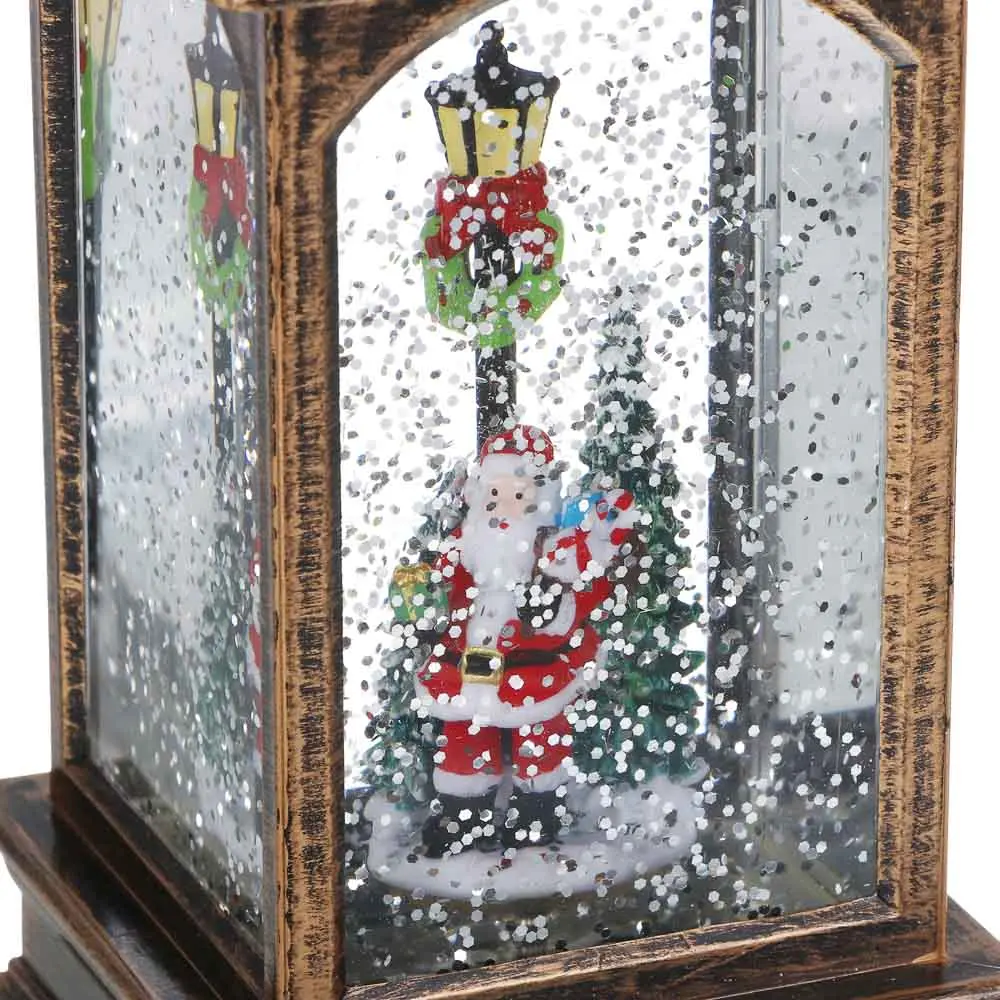 Светильник декор.LED тм СНОУ БУМ в виде фонаря со снегом, 8x8x20см, PC, ABS,вода,3хAAA/USB, 4 диз. - #5