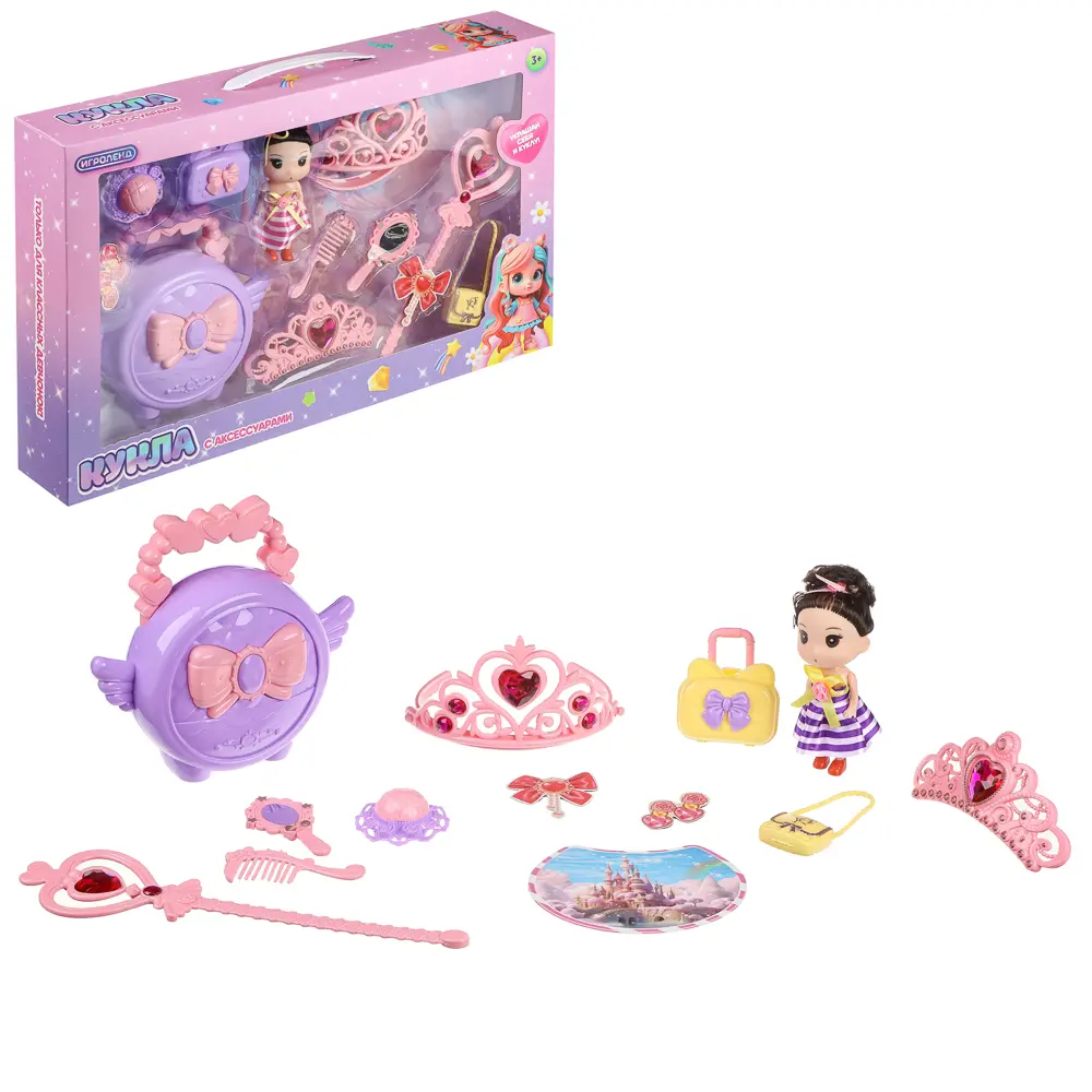 ИГРОЛЕНД Кукла 10 см с аксессуарами, PVC, PP, FBS, 44,5х7х28,5 см - #1