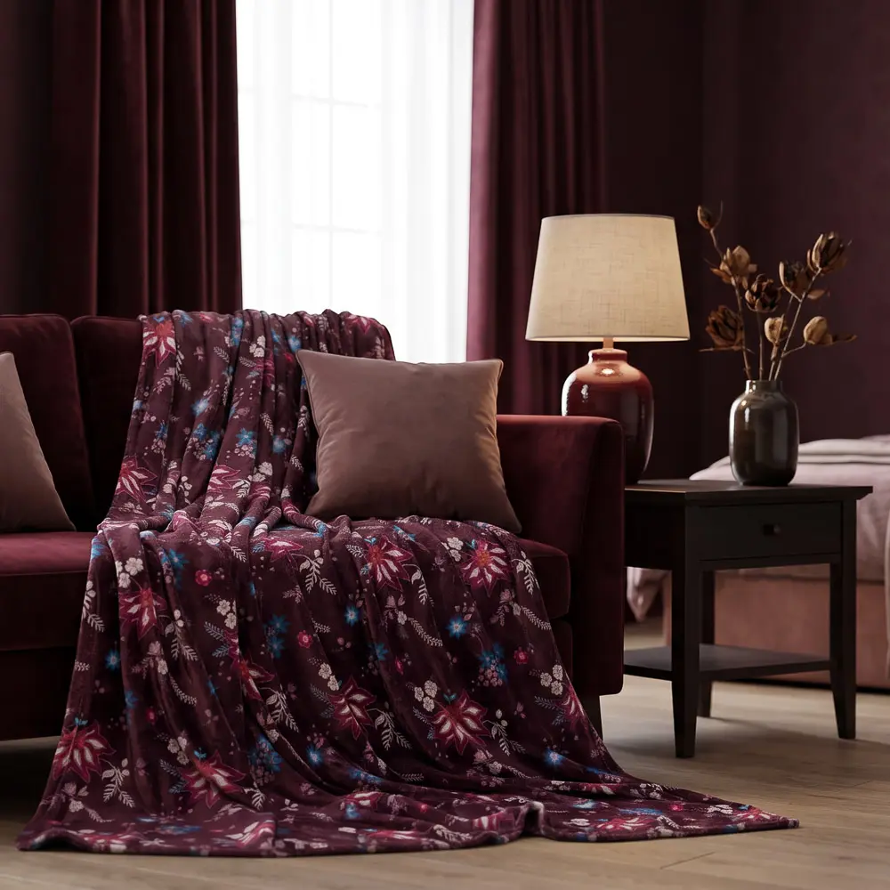 Плед тм PROVANCE Бургунди премиум, 150х200см, 270г/м2 100% полиэстер - #3