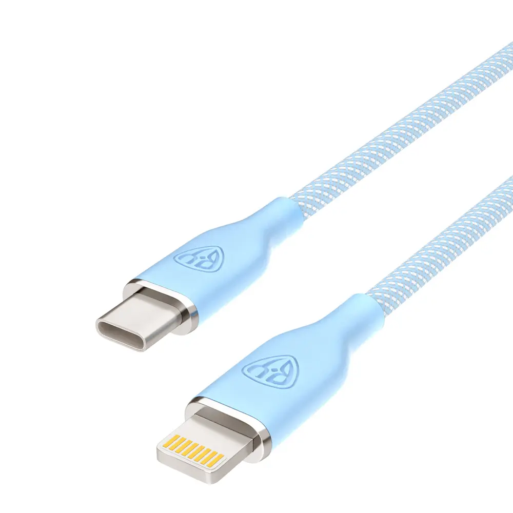 Кабель для зарядки Type C-iP BY Elite, 2.4А, 1м, 22Вт, Быстрая зарядка, голубой - #3