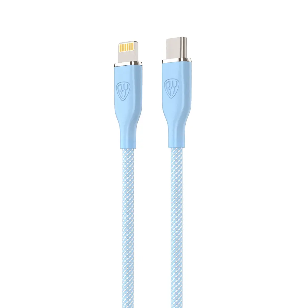 Кабель для зарядки Type C-iP BY Elite, 2.4А, 1м, 22Вт, Быстрая зарядка, голубой - #5