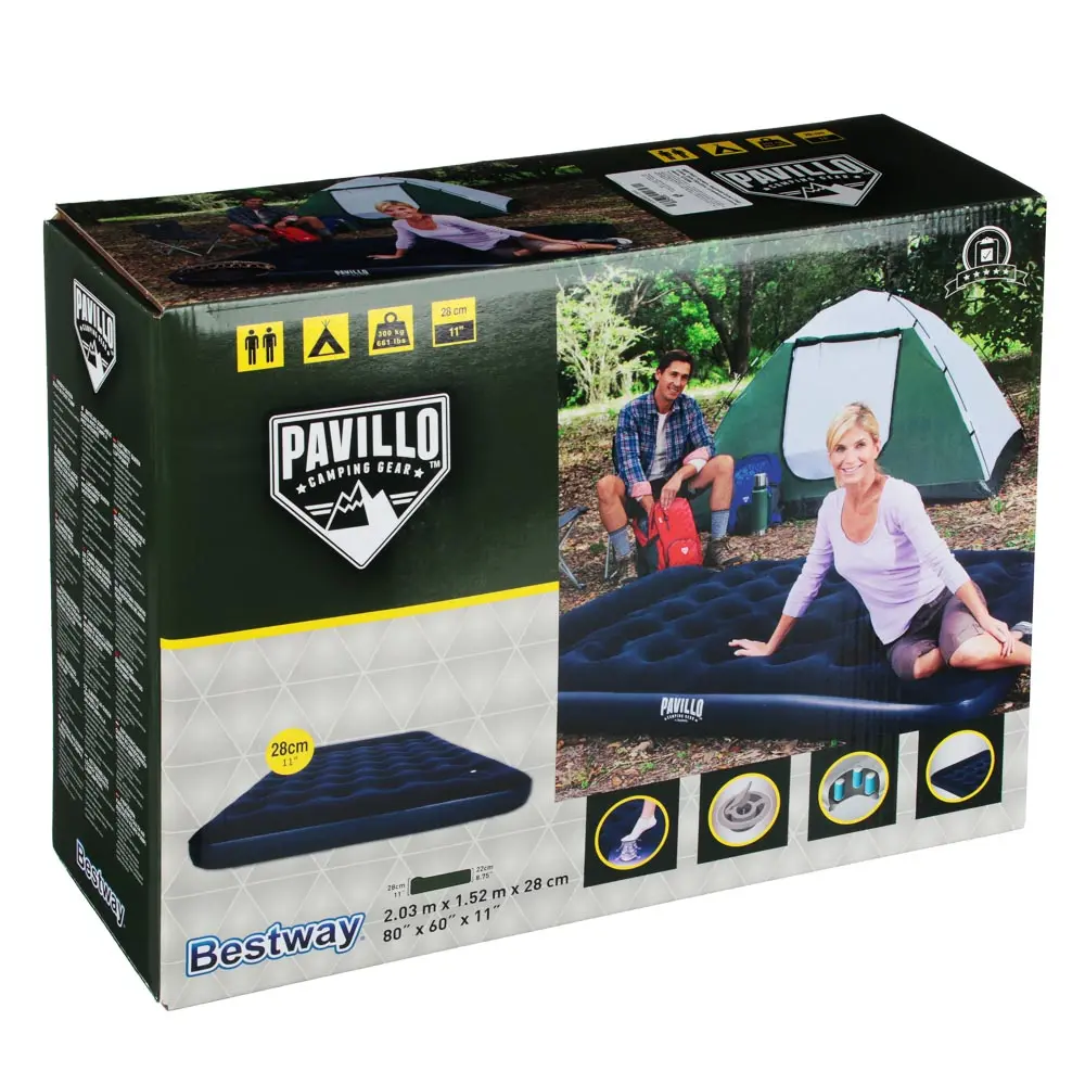 BESTWAY Матрас надувной EASY INFLATE с подголовником, встр.ножн.насос, 203x152x28см, до 300кг, 67226 - #2