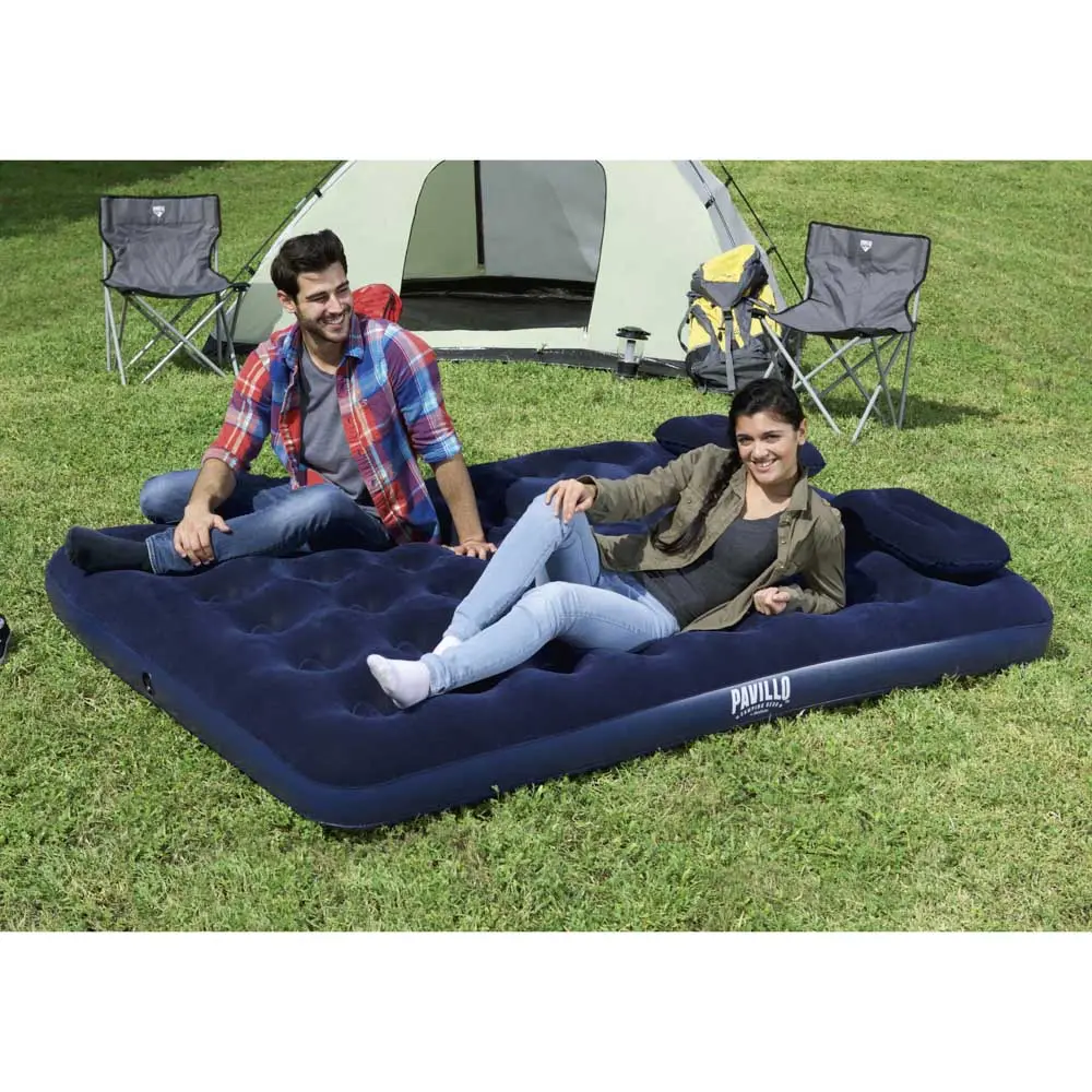 BESTWAY Матрас надувной широкий двуспальный (QUEEN), 2подушки и насос, 203x152x22см, до 300кг, 67374 - #1