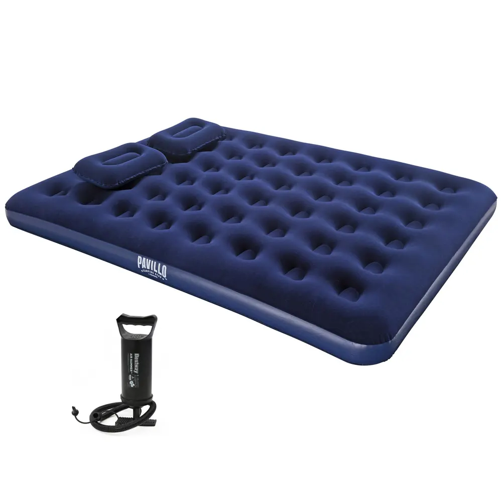 BESTWAY Матрас надувной широкий двуспальный (QUEEN), 2подушки и насос, 203x152x22см, до 300кг, 67374 - #10