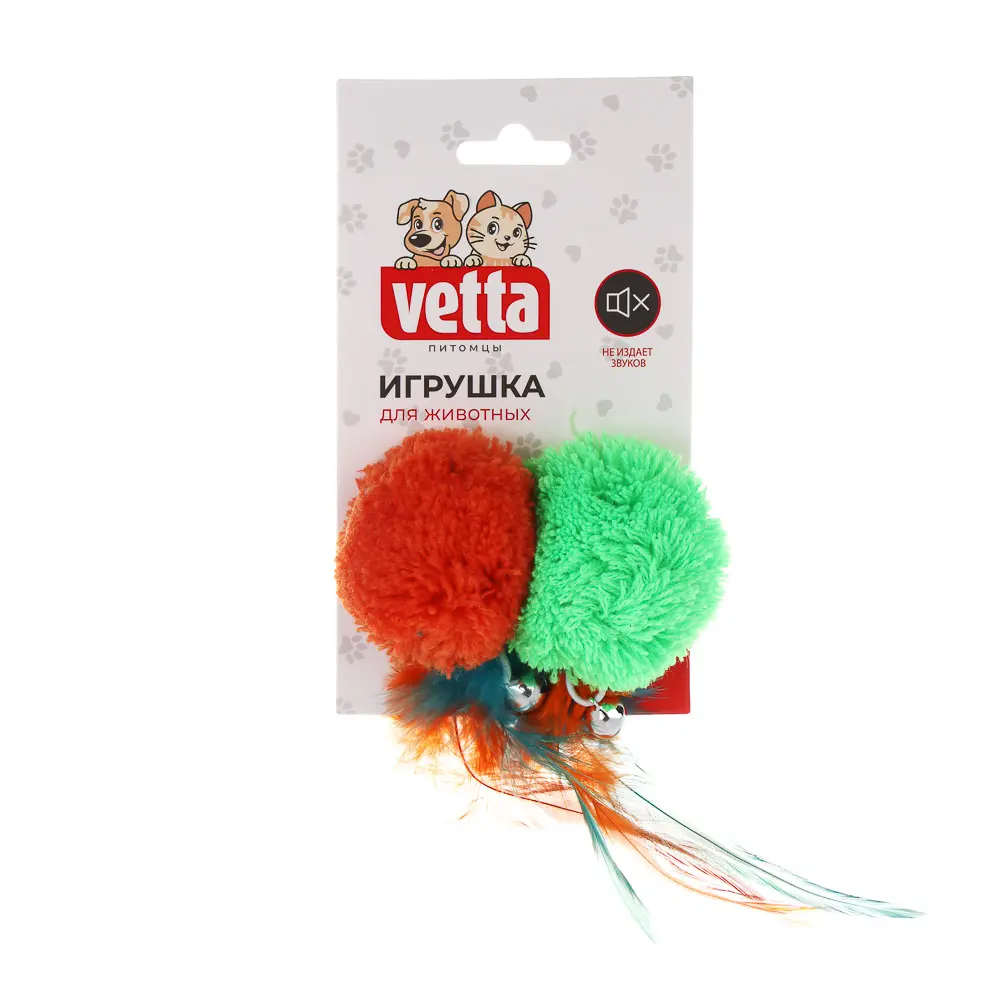 VETTA Набор игрушек для кошки, плюш, перья, 4,5см, 2 шт - #5