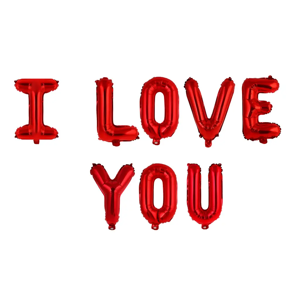 Набор воздушных шаров тм Fntastic буквы I LOVE YOU, 40 см размер буквы, фольгированные, красный - #1