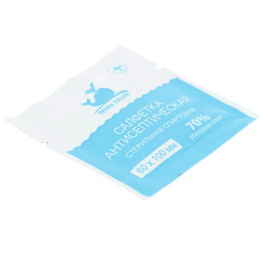 Салфетки антисептические стерильные White Whale 60х100, 70% этиловый спирт, 20шт - #2
