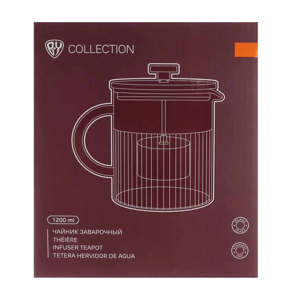 BY COLLECTION Teya Чайник заварочный 1,2л, жаропрочное стекло - #8